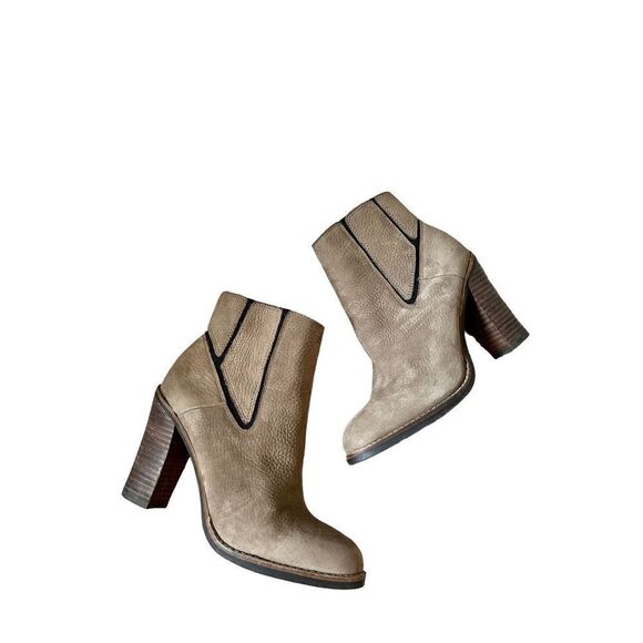 Lucky Brand Brindle Leather Heeled Maldeeve Ankle Booties sz 6 - Picture 1 of 12